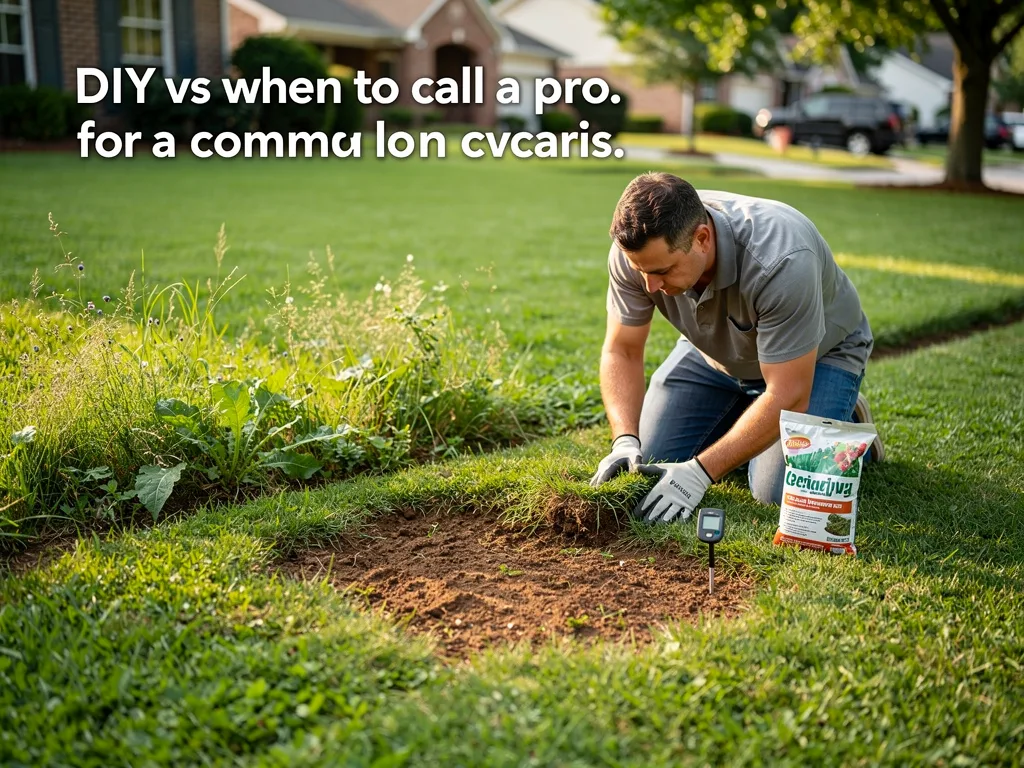 DIY vs when to call a pro for a common lawn care scenario
